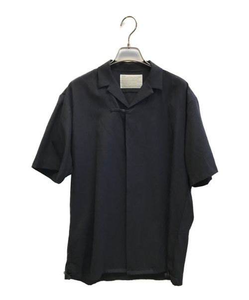 KOLOR（カラー）KOLOR (カラー) 17SS KNOT BUTTON SHIRT 　ウォッシャブルウールシャツ　チャイナシャツ　比翼シャツ 　半袖シャツ ネイビー サイズ:3の古着・服飾アイテム