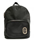 COACH（コーチ）の古着「COURT BACKPACK WITH COACH PATCH ナイロンレザーバックパック リュック」｜ブラック
