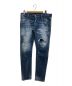 DSQUARED2（ディースクエアード）の古着「22SS Medium Breeze Wash Skater Jeans /刺繍 スプラッシュペイント デニム」｜ブルー