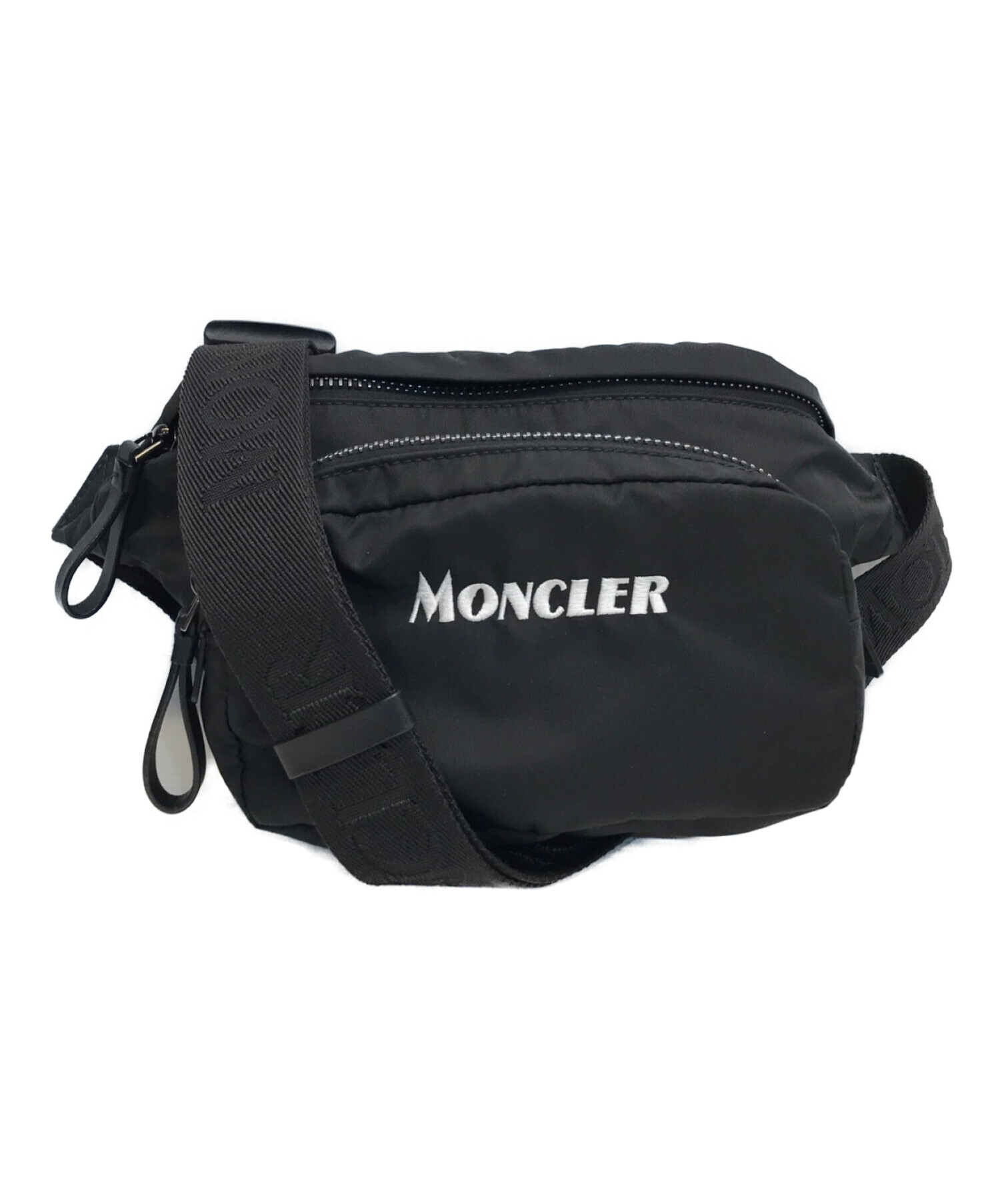 MONCLER (モンクレール) DURANCE BELT BAG　ロゴボディーバッグ ベルトバッグ ブラック