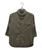 ORGUEILオルゲイユ）の古着「Shawl Collar Shirt　七分袖撚り杢シャンブレーショールカラーシャツ」｜ベージュ