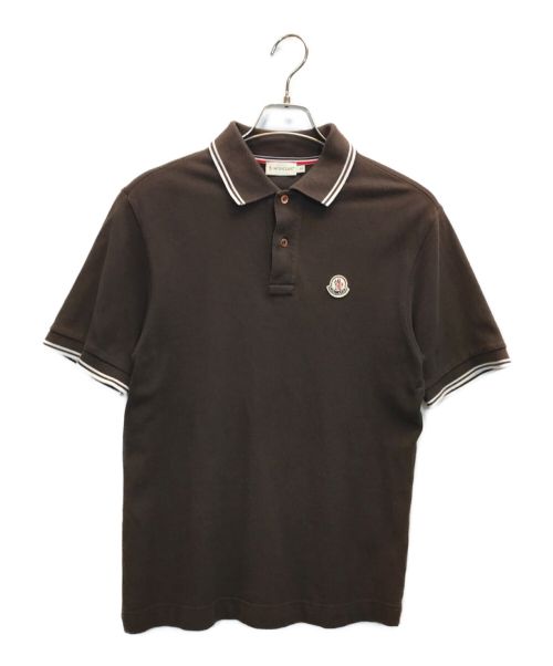 MONCLER（モンクレール）MONCLER (モンクレール) ロゴパッチポロシャツ ブラウン サイズ:Sの古着・服飾アイテム
