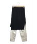 Y's (ワイズ) Knit Skirt Layered Pants　リネンブレンド　ニットスカートレイヤードパンツ ブラック×ホワイト サイズ:1：6000円