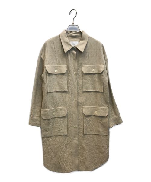 SALT+JAPAN（ソルトプラスジャパン）SALT+JAPAN (ソルトプラスジャパン) リネンコート　シャツワンピース ベージュ サイズ:38の古着・服飾アイテム