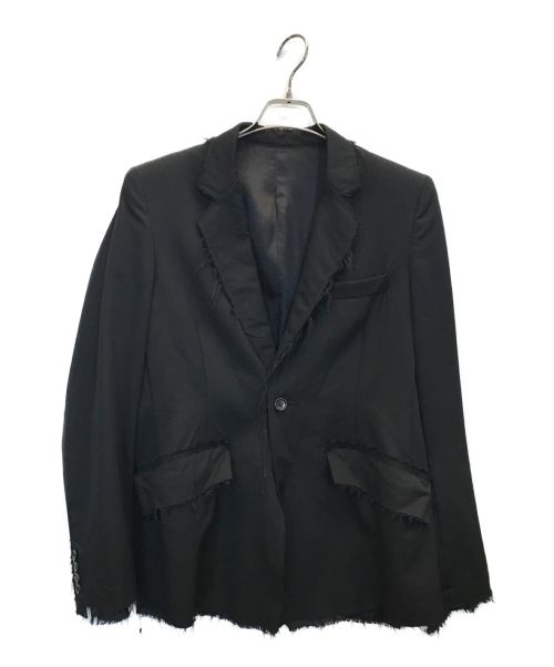sulvam（サルバム）sulvam (サルバム) 切りっぱなしギャバジンウール ショートジャケット ブラック サイズ:Sの古着・服飾アイテム