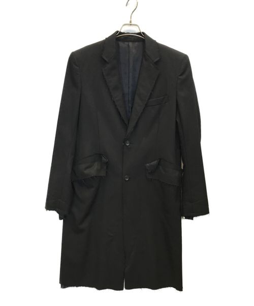 sulvam（サルバム）sulvam (サルバム) 切りっぱなしロングジャケット　テーラードコート　チェスターコート ブラック サイズ:Mの古着・服飾アイテム