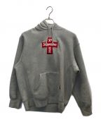 SUPREMEシュプリーム）の古着「20AW  Cross Box Logo Hooded Sweatshirt　クロス ボックス ロゴ フーデッド スウェットシャツ　パーカー」｜グレー