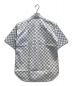 COMME des GARCONS HOMME DEUX (コムデギャルソン オム ドゥ) ストライプチェック　チェッカーフラッグ　半袖シャツ ホワイト×ブルー サイズ:Ｍ：13000円