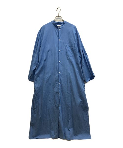 BLURHMS（ブラームス）BLURHMS (ブラームス) ノーカラーシャツワンピース　ロングスリーブワンピース ブルー サイズ:FREEの古着・服飾アイテム