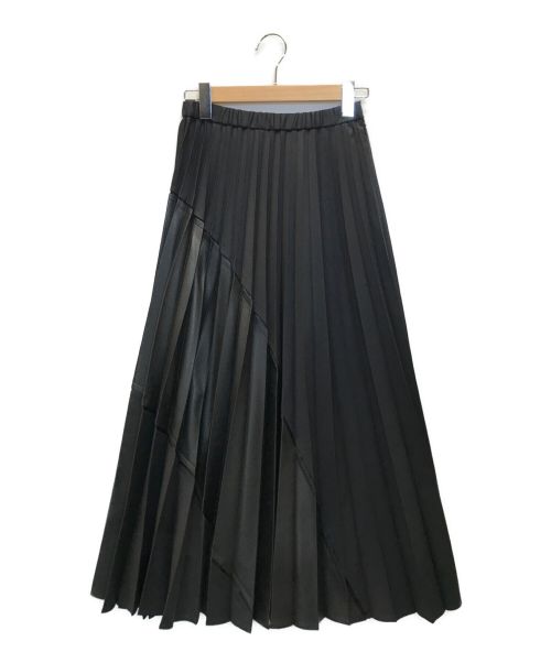 UN3D.（アンスリード）UN3D. (アンスリード) CUTTING PLEATS カッティングプリーツスカート ブラック サイズ:Sの古着・服飾アイテム