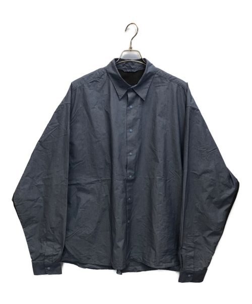 ROKX（ロックス）ROKX (ロックス) Side Mesh Short Shirts(L/S)　サイドメッシュ　オーバサイズシャツ ブルー サイズ:Lの古着・服飾アイテム