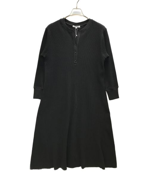 SLOW（スロウ）SLOW (スロウ) ワッフルジャージー フレア ワンピース ブラック サイズ:38 未使用品の古着・服飾アイテム