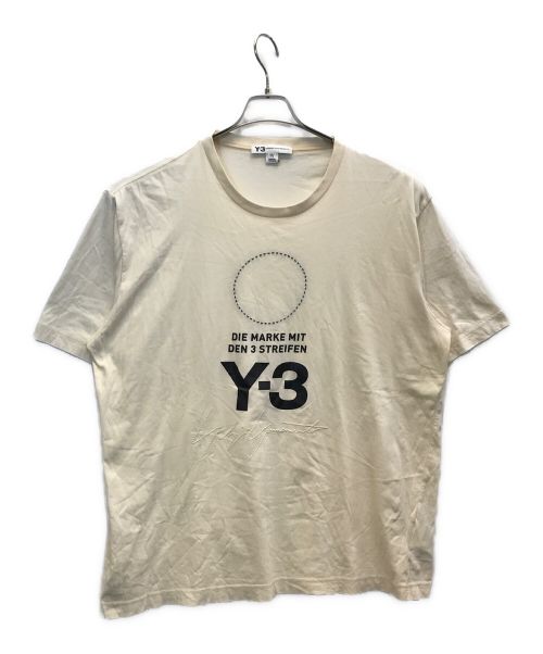 Y-3（ワイスリー）Y-3 (ワイスリー) Stacked Logo Tee ベージュ サイズ:2XLの古着・服飾アイテム
