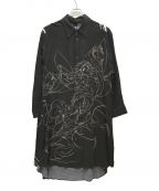 GROUND Yグラウンドワイ）の古着「22SS “CENTRAL” COLLECTION 米山舞 Jumbo Shirt」｜ブラック