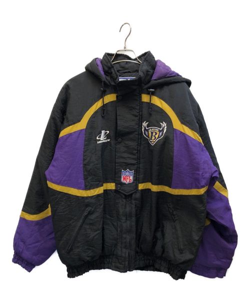 NFL（エヌエフエル）NFL (エヌエフエル) ボルチモアレイブンズ ナイロンジャケット ブラック×パープル サイズ:Lの古着・服飾アイテム