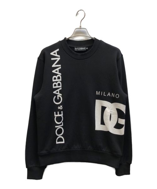 DOLCE & GABBANA（ドルチェ＆ガッバーナ）DOLCE & GABBANA (ドルチェ＆ガッバーナ) ロゴプリントスウェットシャツ ブラック サイズ:48の古着・服飾アイテム