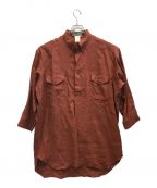 Yohji Yamamoto pour hommeヨウジヤマモト プールオム）の古着「リネンロングシャツ」｜ブラウン