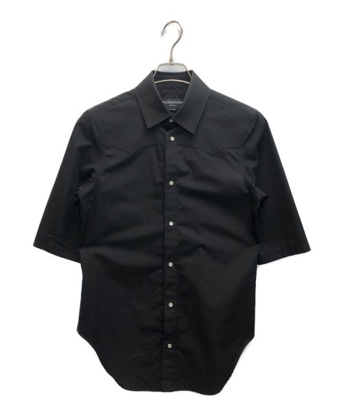 BALENCIAGA（バレンシアガ）BALENCIAGA (バレンシアガ) ウエスタンショートスリーブシャツ ブラック サイズ:Mの古着・服飾アイテム