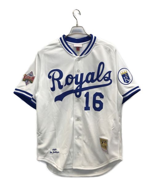 MITCHELL & NESS（ミッチェルアンドネス）MITCHELL & NESS (ミッチェルアンドネス) ベースボールシャツ KANSAS CITY ROYALS BO JACKSON 背番号16番 ホワイト×ブルー サイズ:48(XL)の古着・服飾アイテム