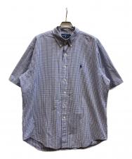 RALPH LAUREN (ラルフローレン) S/Sチェックシャツ ブルー サイズ:LL
