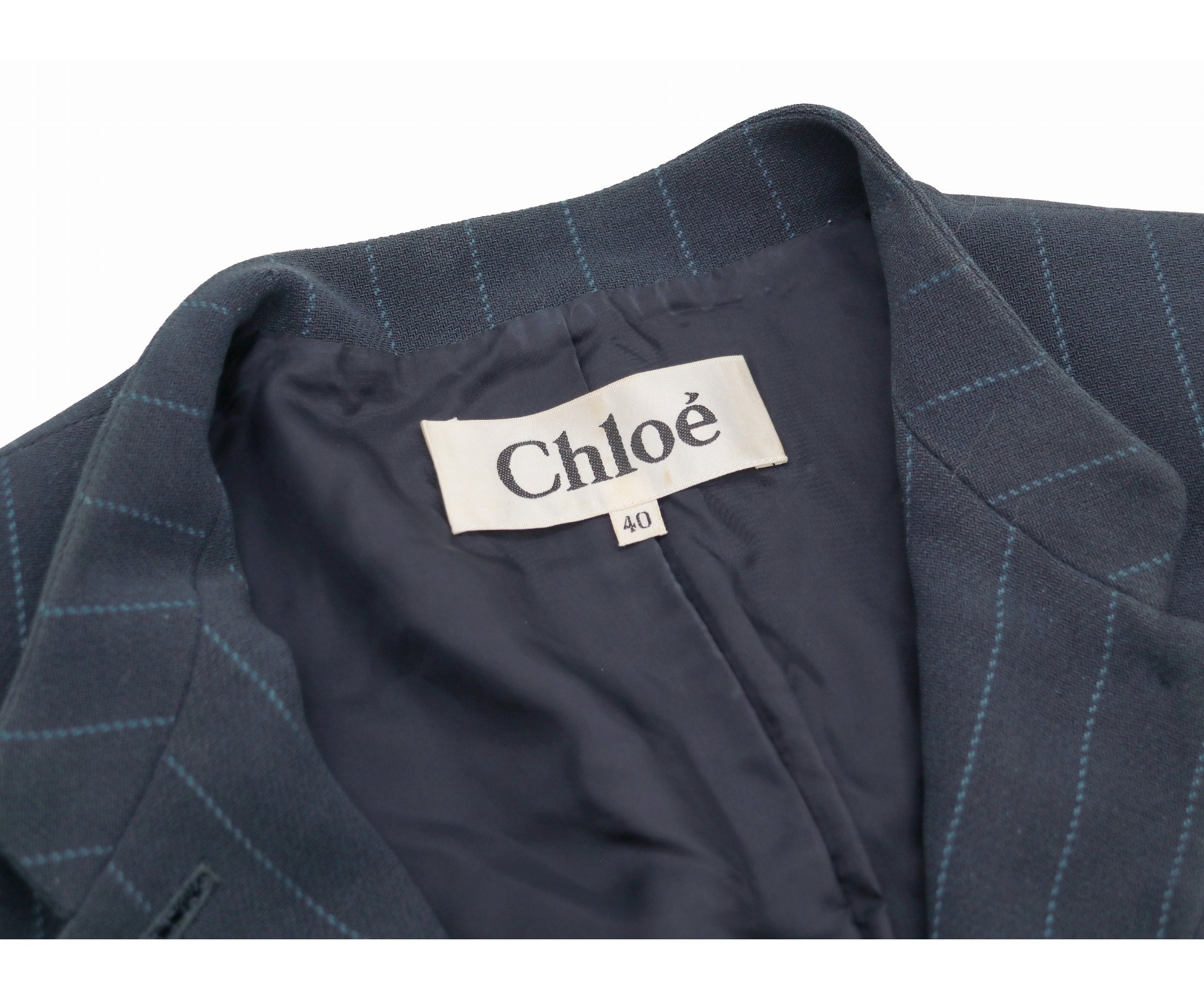 Chloe (クロエ) [OLD]パワーショルダーマオカラージャケット ネイビー サイズ:40表記 ヴィンテージ・アーカイブクロエ