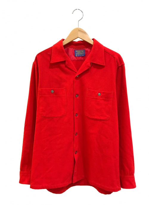 PENDLETON（ペンドルトン）PENDLETON (ペンドルトン) [古着]オープンカラーウールシャツ レッド サイズ:Lの古着・服飾アイテム