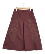 TOGA PULLA（トーガ プルラ）の古着「Embroidery skirt」｜ボルドー