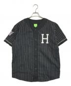 HUFハフ）の古着「ベースボールシャツ」｜ブラック