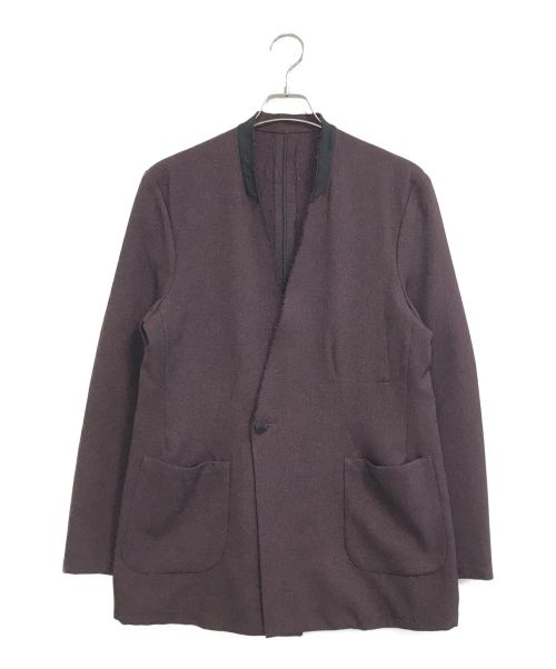 MINUS（マイナス）MINUS (マイナス) カットオフノーカラージャケット パープル サイズ:46の古着・服飾アイテム