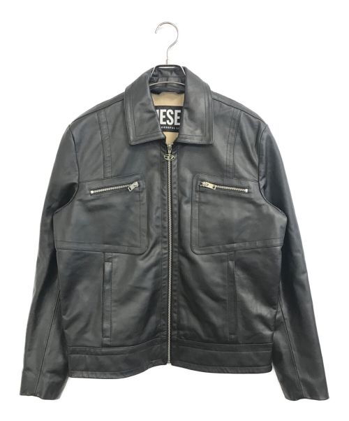 DIESEL（ディーゼル）DIESEL (ディーゼル) レザージャケット ブラック サイズ:Mの古着・服飾アイテム