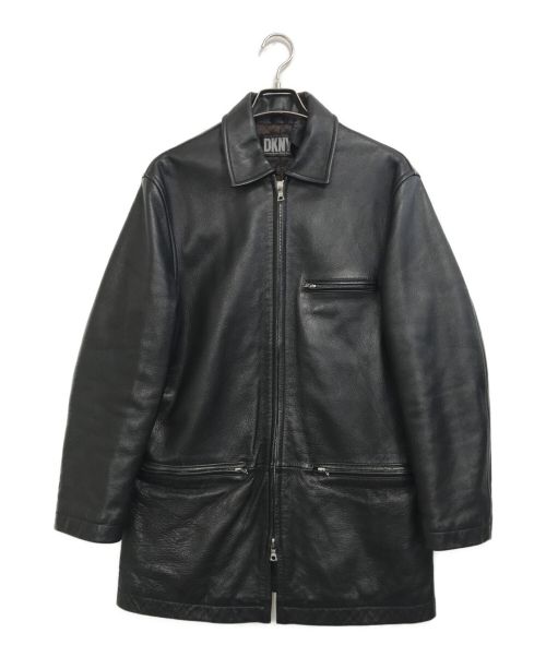 DKNY（ダナキャランニューヨーク）DKNY (ダナキャランニューヨーク)  [OLD]レザーカーコート ブラック サイズ:Sの古着・服飾アイテム