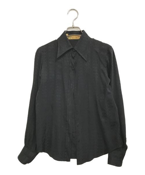 GUCCI（グッチ）GUCCI (グッチ)  [OLD]モノグラムシルクシャツ ブラック サイズ:40の古着・服飾アイテム