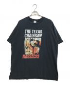 ムービーTシャツムービーTシャツ）の古着「[古着]00's anvil THE TEXAS CHAINSAW（ザテキサスチェンソー）ムービーTシャツ」｜ブラック