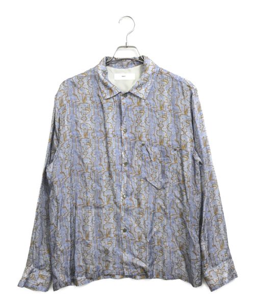 TOGA VIRILIS（トーガ ビリリース）TOGA VIRILIS (トーガ ビリリース) プリントキュプラオープンカラーシャツ ブルー サイズ:46の古着・服飾アイテム