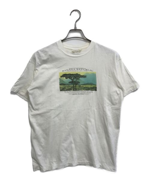 ヴィンテージTシャツ（ヴィンテージTシャツ）ヴィンテージTシャツ (ヴィンテージTシャツ) [古着]90's BANANA REPUBLIC(バナナリパブリック) サファリプリントTシャツ ホワイト サイズ:Sの古着・服飾アイテム