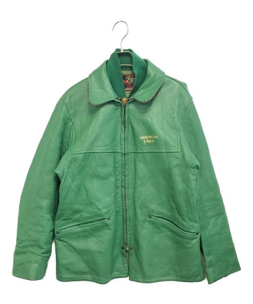 BRILL BROS（ブリルブロス）BRILL BROS (ブリルブロス) [古着]レザージャケット グリーン サイズ:40の古着・服飾アイテム