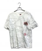 NIKEナイキ）の古着「オールオーバーマッププリントTシャツ」｜ホワイト