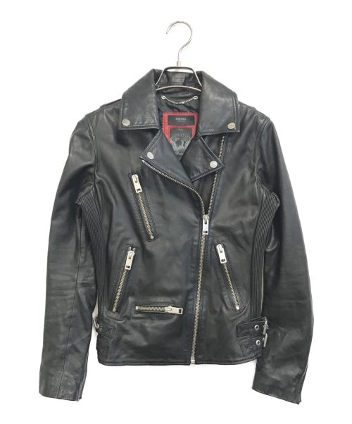 DIESEL（ディーゼル）DIESEL (ディーゼル) ラムレザーダブルライダースジャケット ブラック サイズ:XSの古着・服飾アイテム