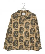 Black Weirdosブラック ウィドース）の古着「Jesus-Pattern Flannel Shirt」｜ブラウン