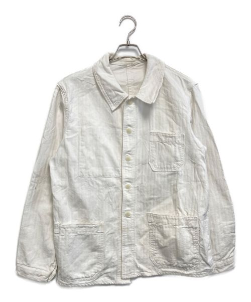 KONECO（コネコ）KONECO (コネコ) ヘリンボーンツイルカバーオール ホワイト サイズ:48の古着・服飾アイテム