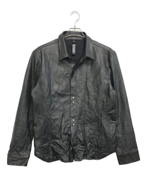 wjk（ダブルジェイケー）wjk (ダブルジェイケー) レザーシャツジャケット ブラック サイズ:Lの古着・服飾アイテム