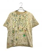 バンドTシャツバンドTシャツ）の古着「PRIMUS(プリムス)地図柄バンドTシャツ」｜ベージュ