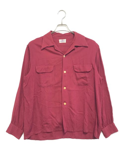 CAMPUS（キャンパス）CAMPUS (キャンパス) 50’s長袖ボックスギャバジンシャツ レッド サイズ:16-16 1/2の古着・服飾アイテム