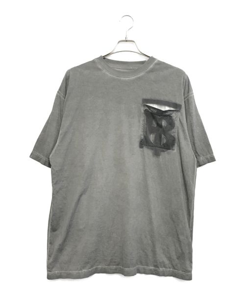 BURBERRY（バーバリー）BURBERRY (バーバリー) モノグラムモチーフポケットTシャツ グレー サイズ:Mの古着・服飾アイテム