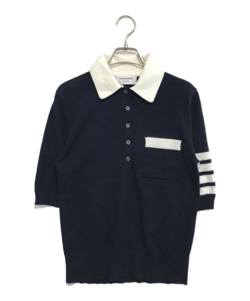 Thom Browne（トムブラウン）Thom Browne (トムブラウン) ニットポロシャツ ネイビー サイズ:1の古着・服飾アイテム