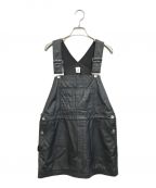 6(ROKU) BEAUTY&YOUTHロク ビューティーアンドユース）の古着「レザージャンパースカート」｜ブラック