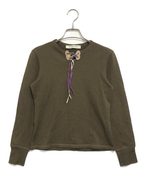 MIU MIU (ミュウミュウ) リボンニット オリーブ サイズ:S