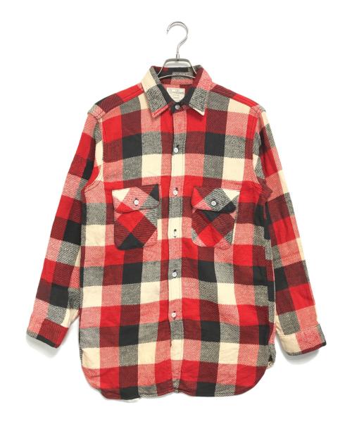 ROOMY RICHARD (ルーミーリチャード) 50’s マチ付きチェックネルシャツ レッド サイズ:15