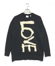 BURBERRY (バーバリー) オーバーサイズクルーネックニット ブラック サイズ:XS