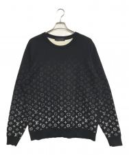 LOUIS VUITTON (ルイ ヴィトン) グラデーションモノグラムニット ブラック サイズ:XL